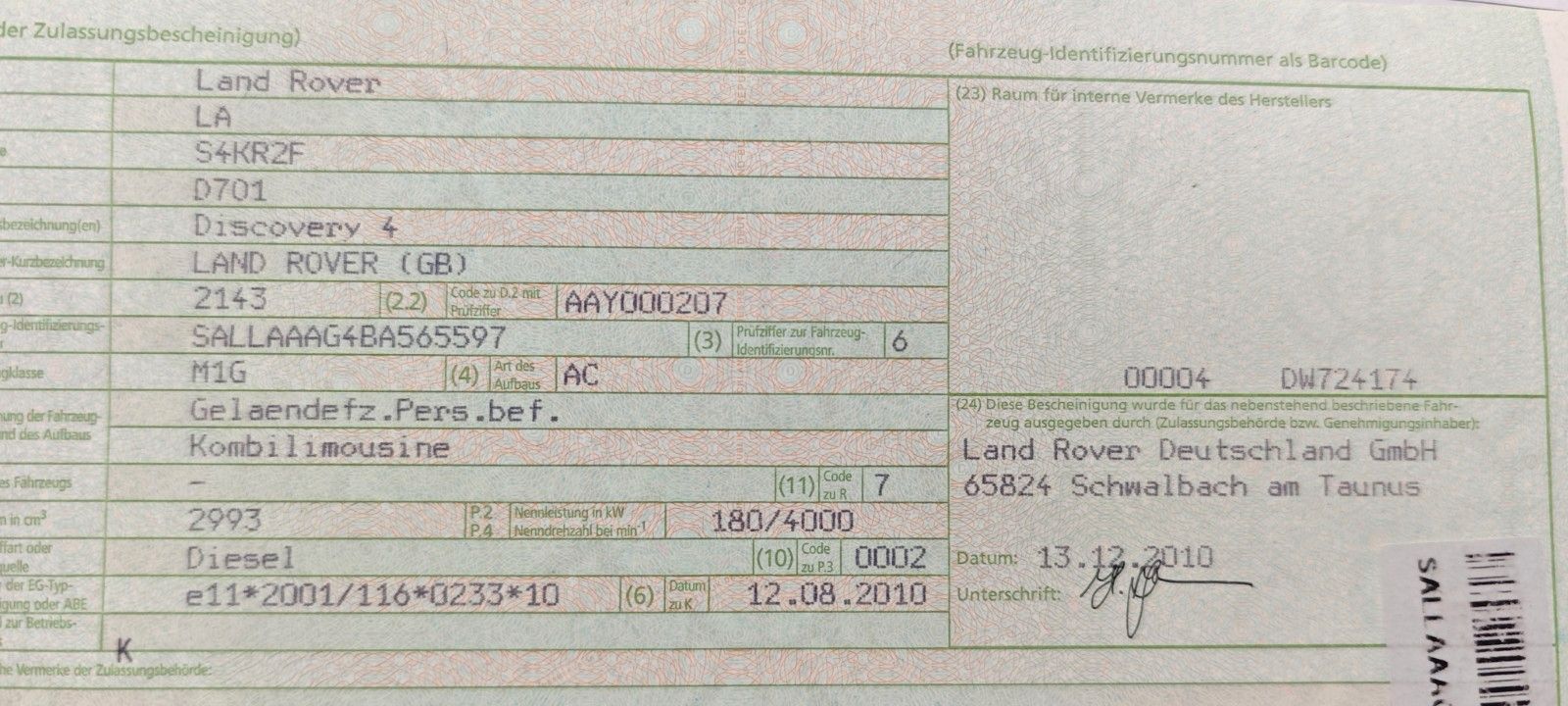 Fahrzeugabbildung Land Rover Discovery 4 SDV6 HSE