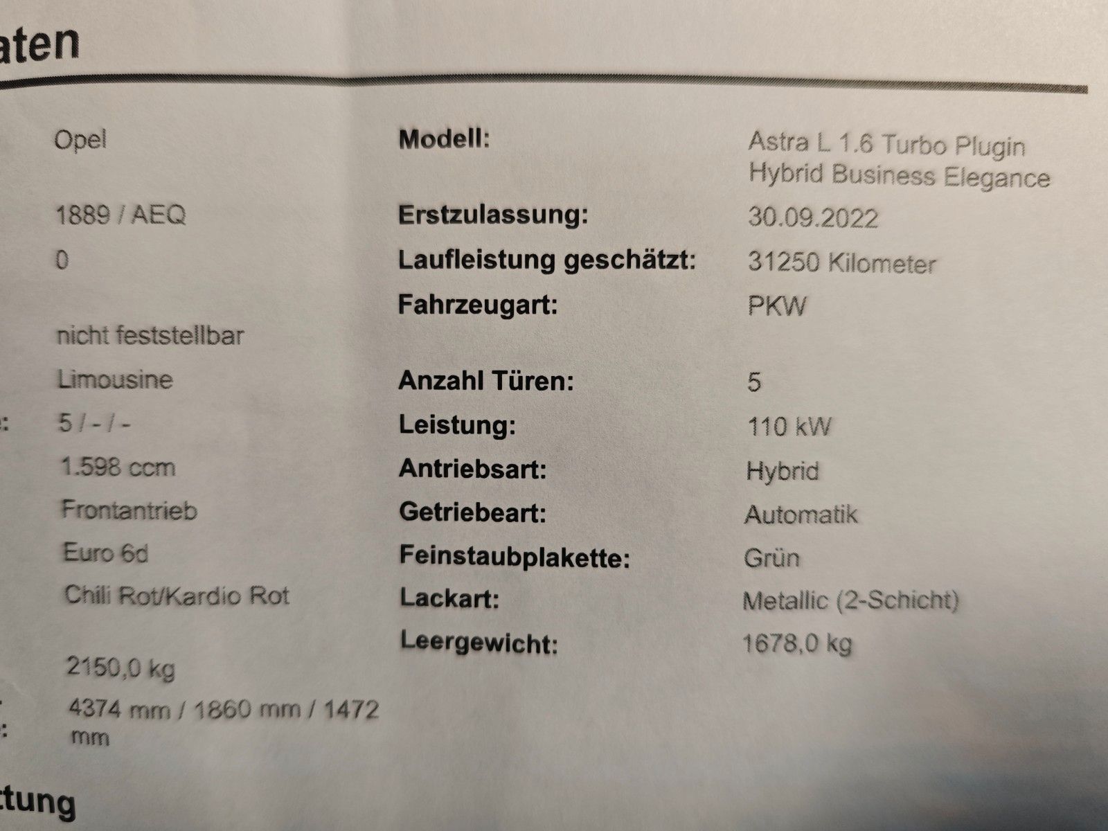 Fahrzeugabbildung Opel Astra L Lim. 5-trg. Business Elegance Plug-in-Hy